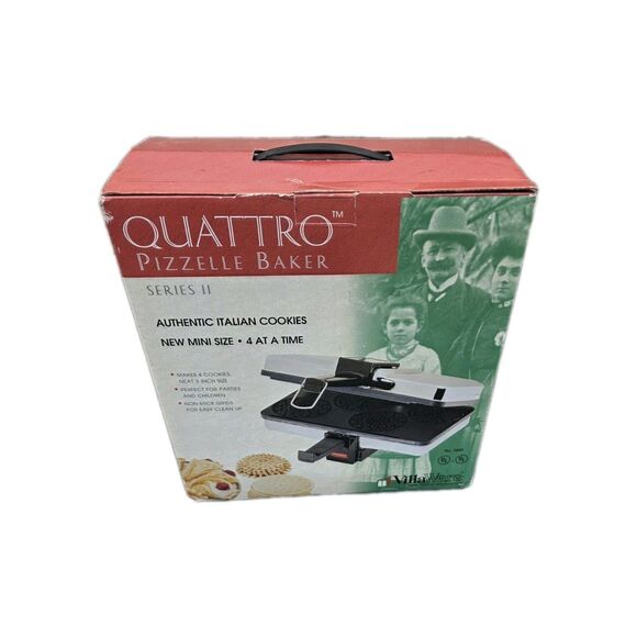 NEW VillaWare Quattro Pizzelle Baker Series II #3850 New 3” Italian Cookie Maker - Picture 1 of 5